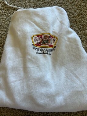 Ron Jon White Hoodie with Colorful Surf Patch